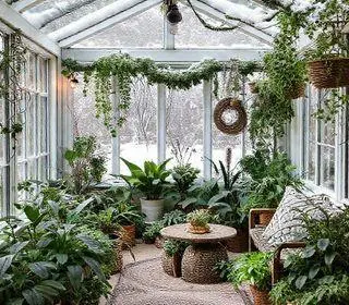 decoração para jardim de inverno
