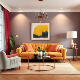 decoração com cores vibrantes