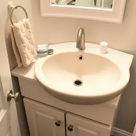 bancada de banheiro organizada