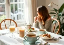 mesa posta para café da tarde