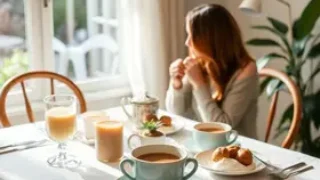 mesa posta para café da tarde